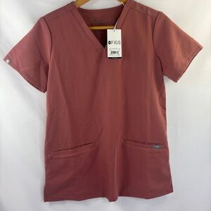 FIGS Casma Three Pocket Scrub Top Mauve Women's XS